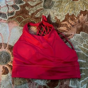 Lululemon dark red high neck sports bra size 10
